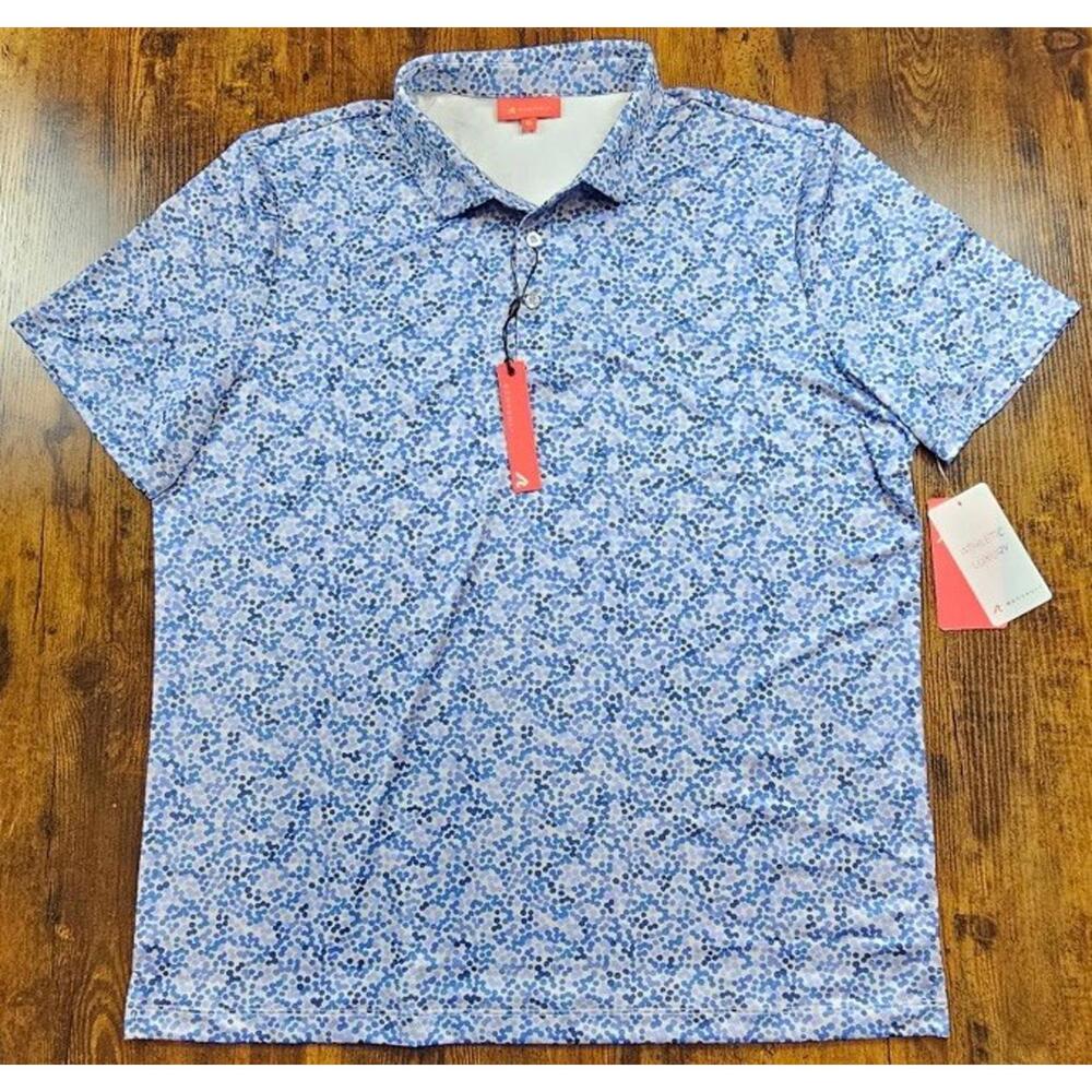 Redvanly Men’s Fourcy Golf Performance Polo‎ Shirt Blue Lavender Sz XL NWT